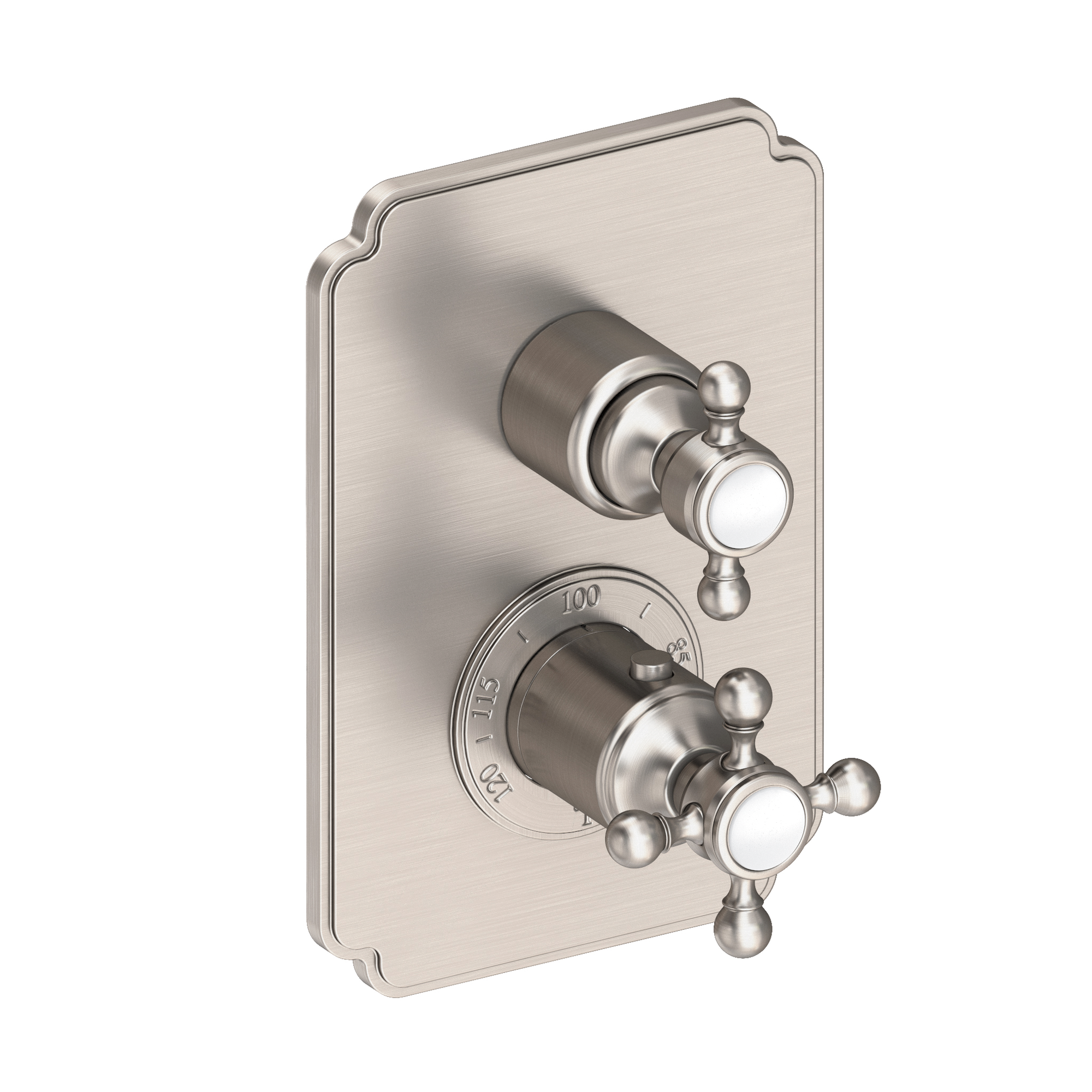 Newport Brass Astor 1/2 inch Decorative Thermostatic Trim Plate with Cross Handles