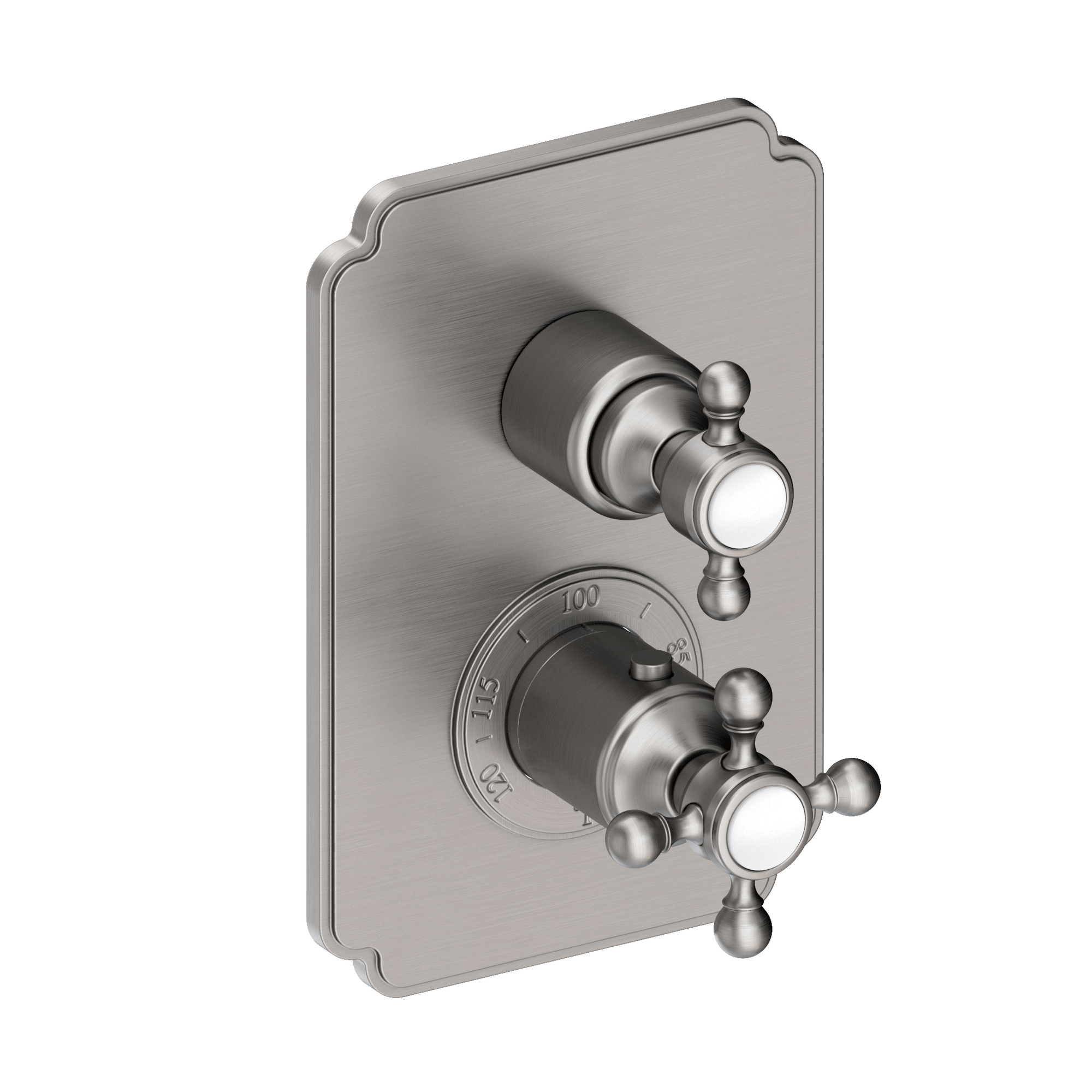 Newport Brass Astor 1/2 inch Decorative Thermostatic Trim Plate with Cross Handles