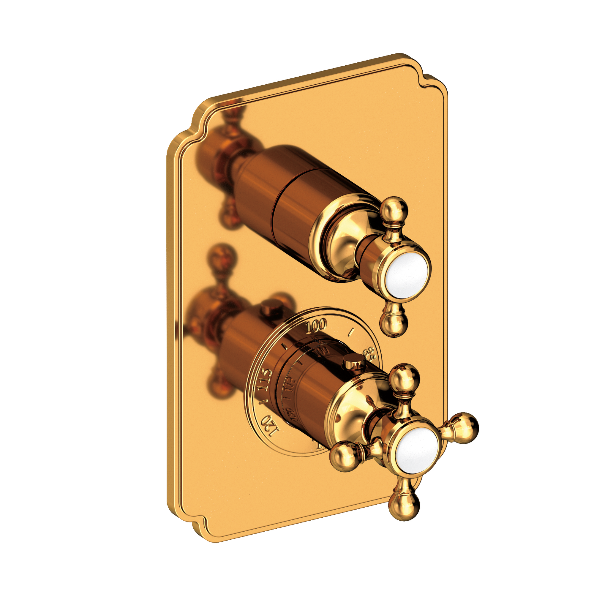 Newport Brass Astor 1/2 inch Decorative Thermostatic Trim Plate with Cross Handles