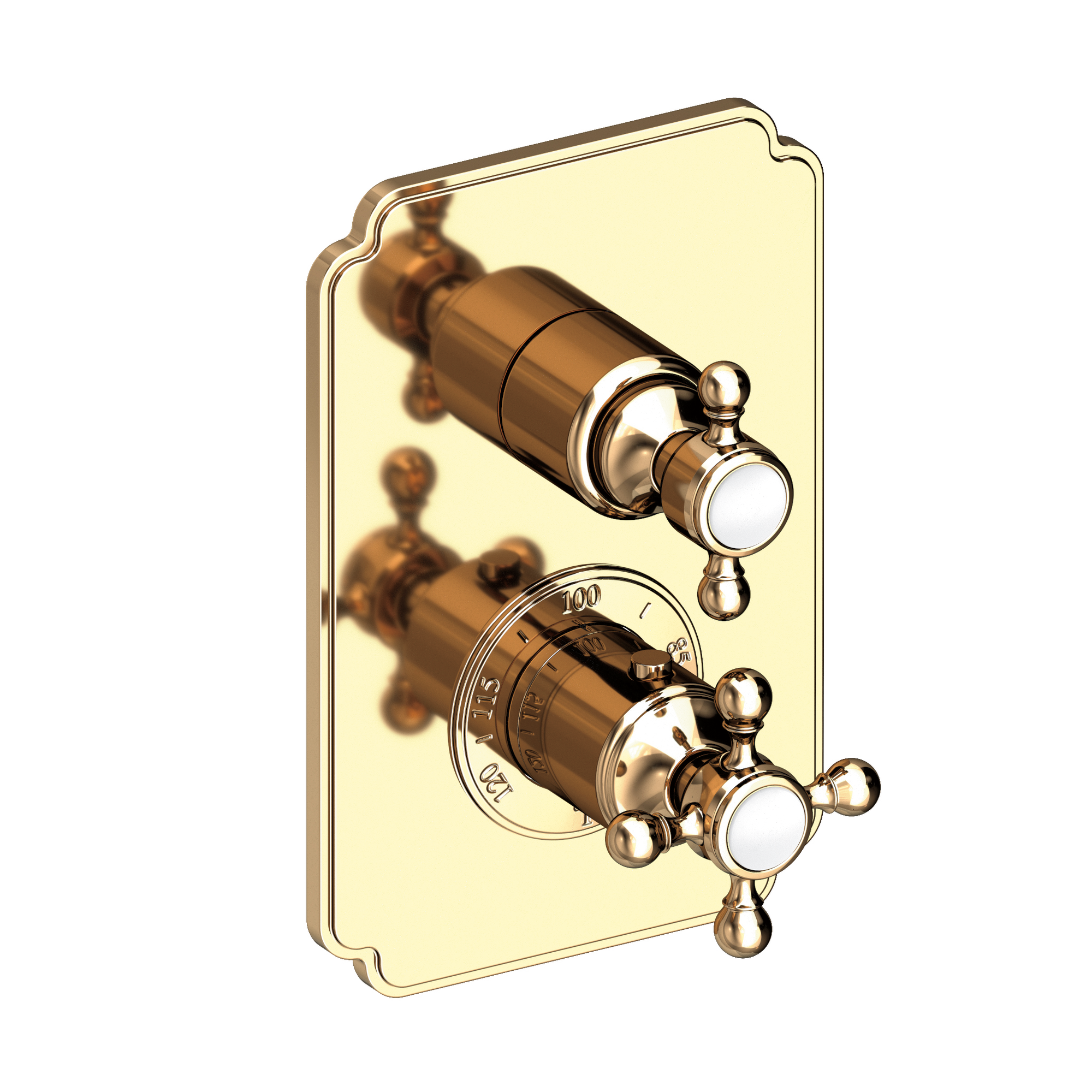 Newport Brass Astor 1/2 inch Decorative Thermostatic Trim Plate with Cross Handles