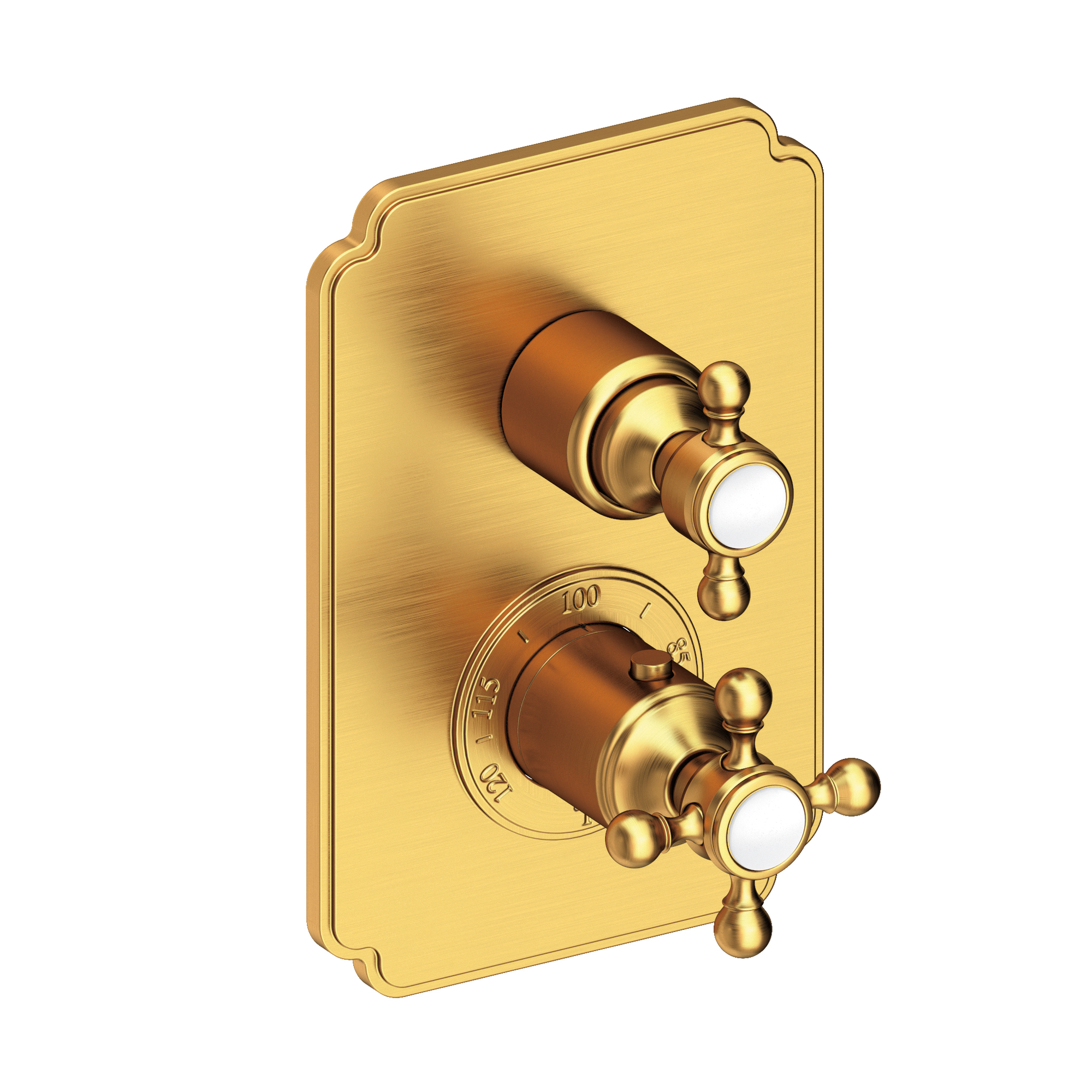 Newport Brass Astor 1/2 inch Decorative Thermostatic Trim Plate with Cross Handles