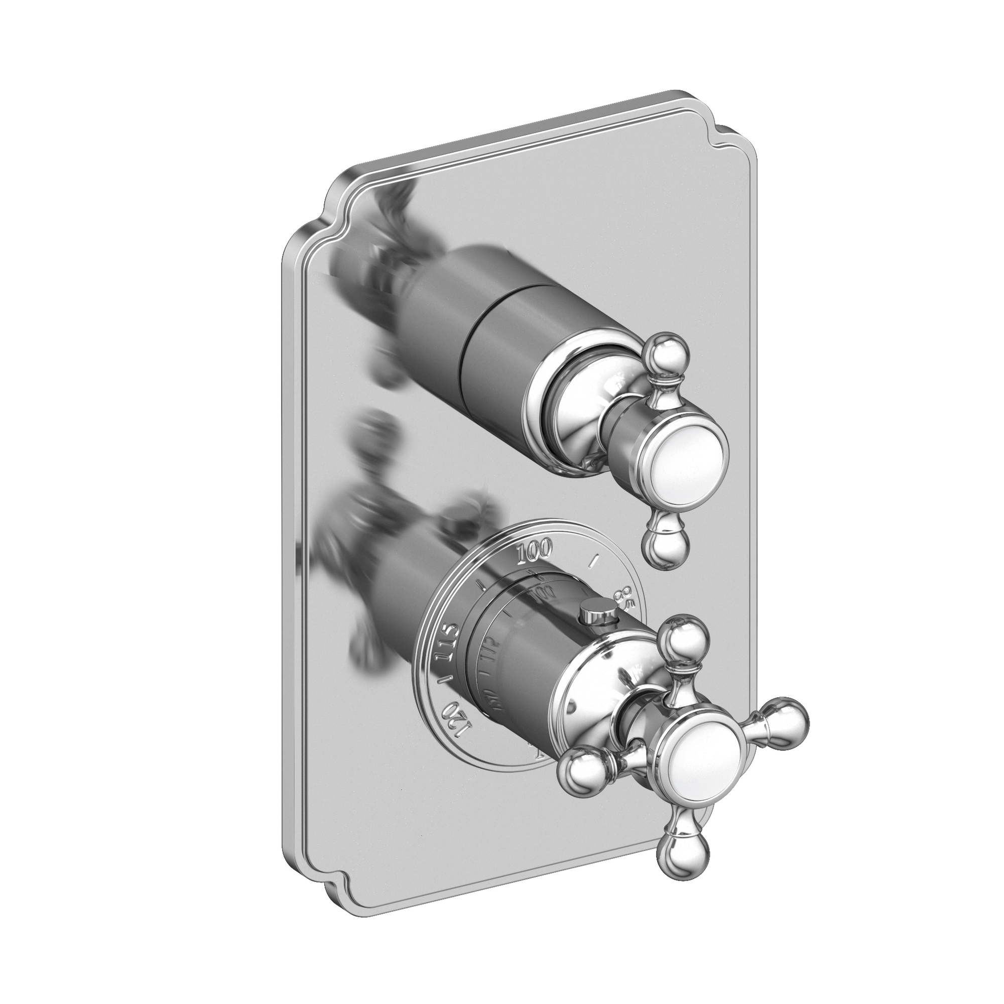 Newport Brass Astor 1/2 inch Decorative Thermostatic Trim Plate with Cross Handles