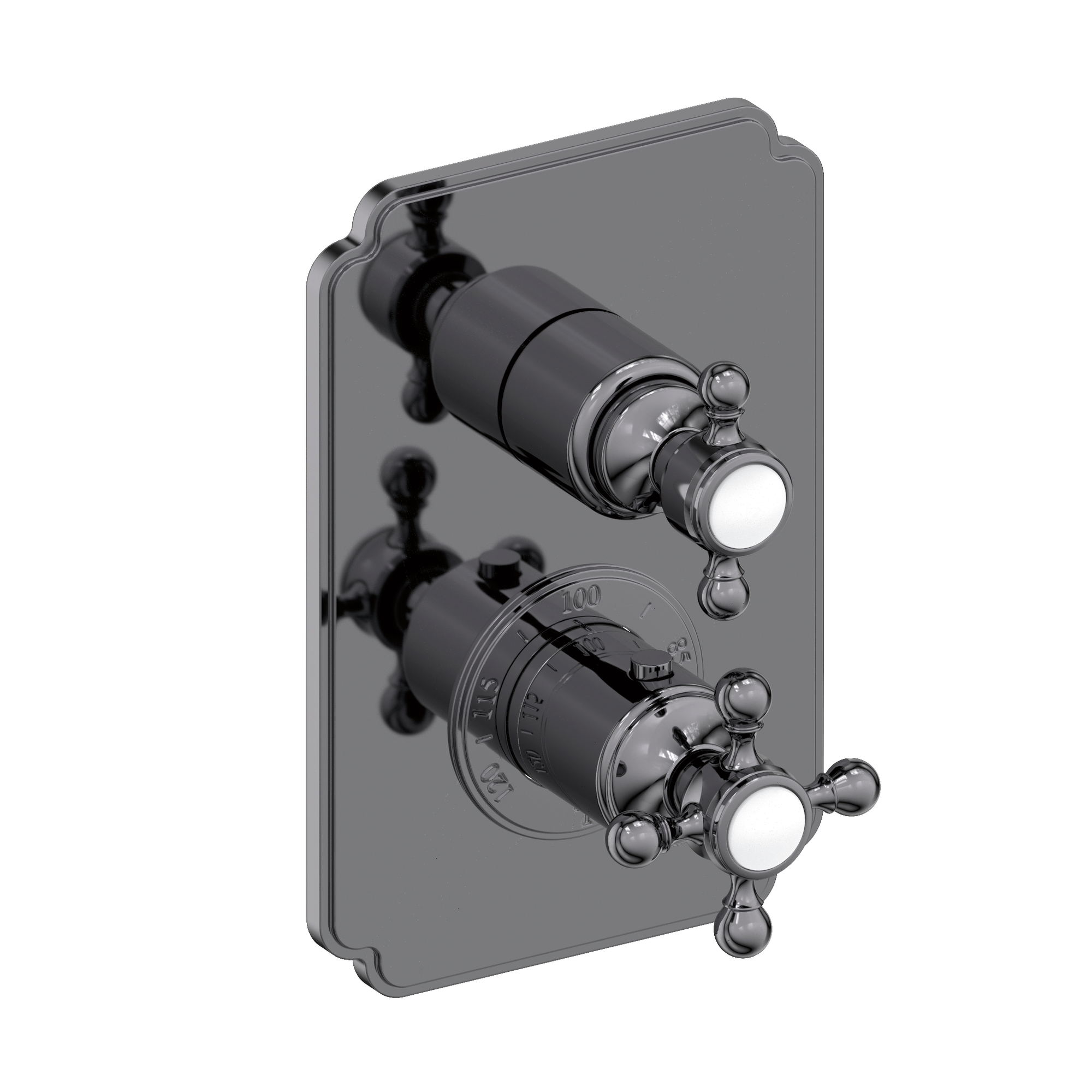 Newport Brass Astor 1/2 inch Decorative Thermostatic Trim Plate with Cross Handles