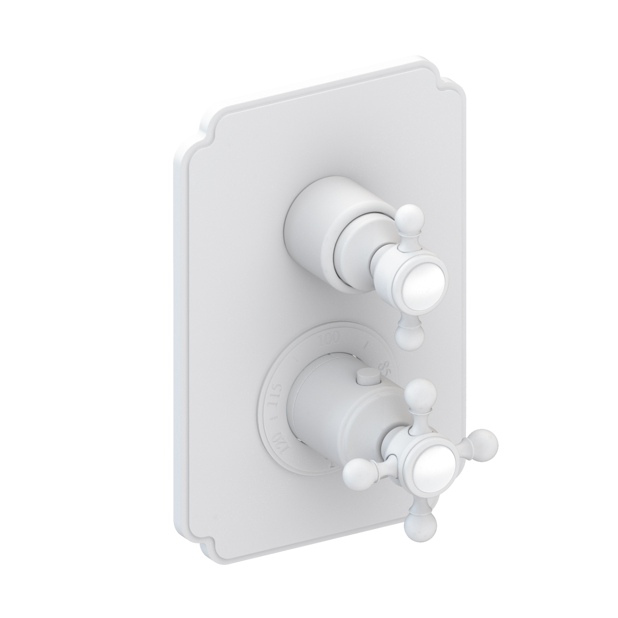 Newport Brass Astor 1/2 inch Decorative Thermostatic Trim Plate with Cross Handles