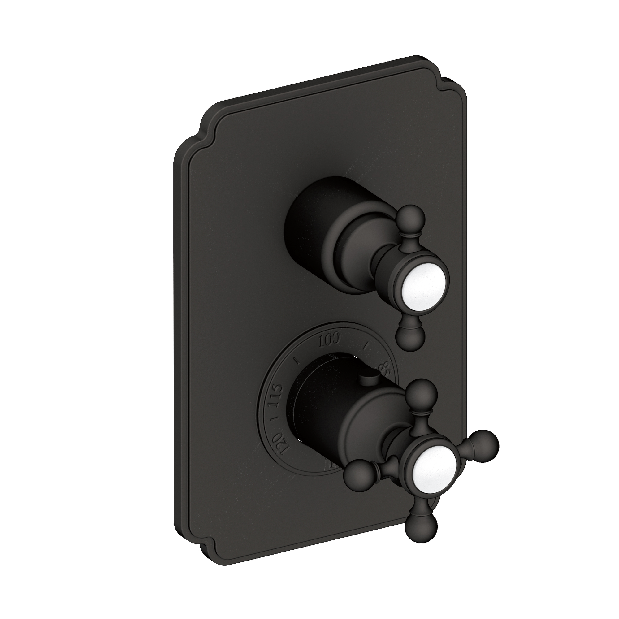 Newport Brass Astor 1/2 inch Decorative Thermostatic Trim Plate with Cross Handles