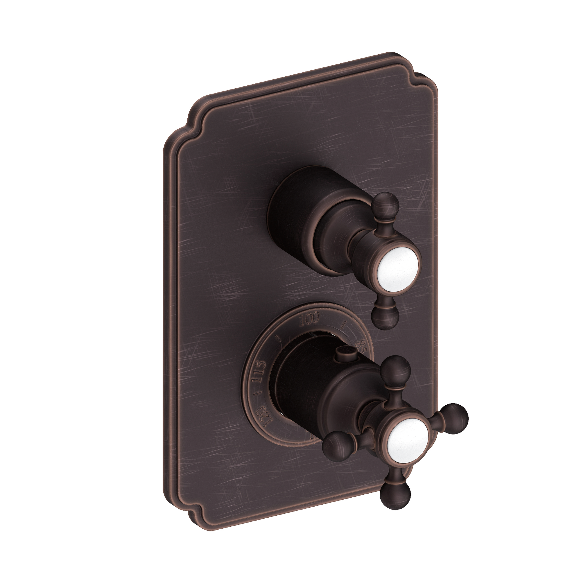 Newport Brass Astor 1/2 inch Decorative Thermostatic Trim Plate with Cross Handles