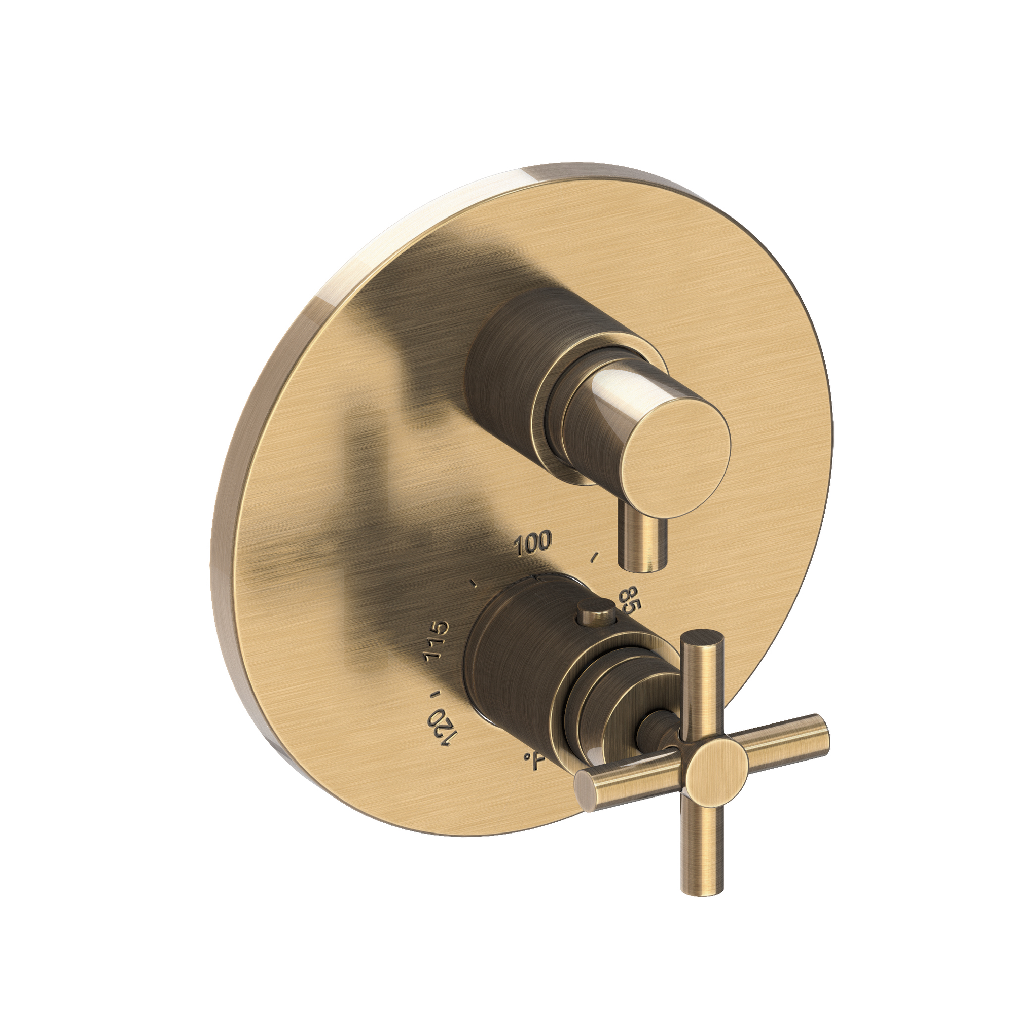 Newport Brass East Linear Round Thermostatic Valve Trim Only with 2 Cross Handles