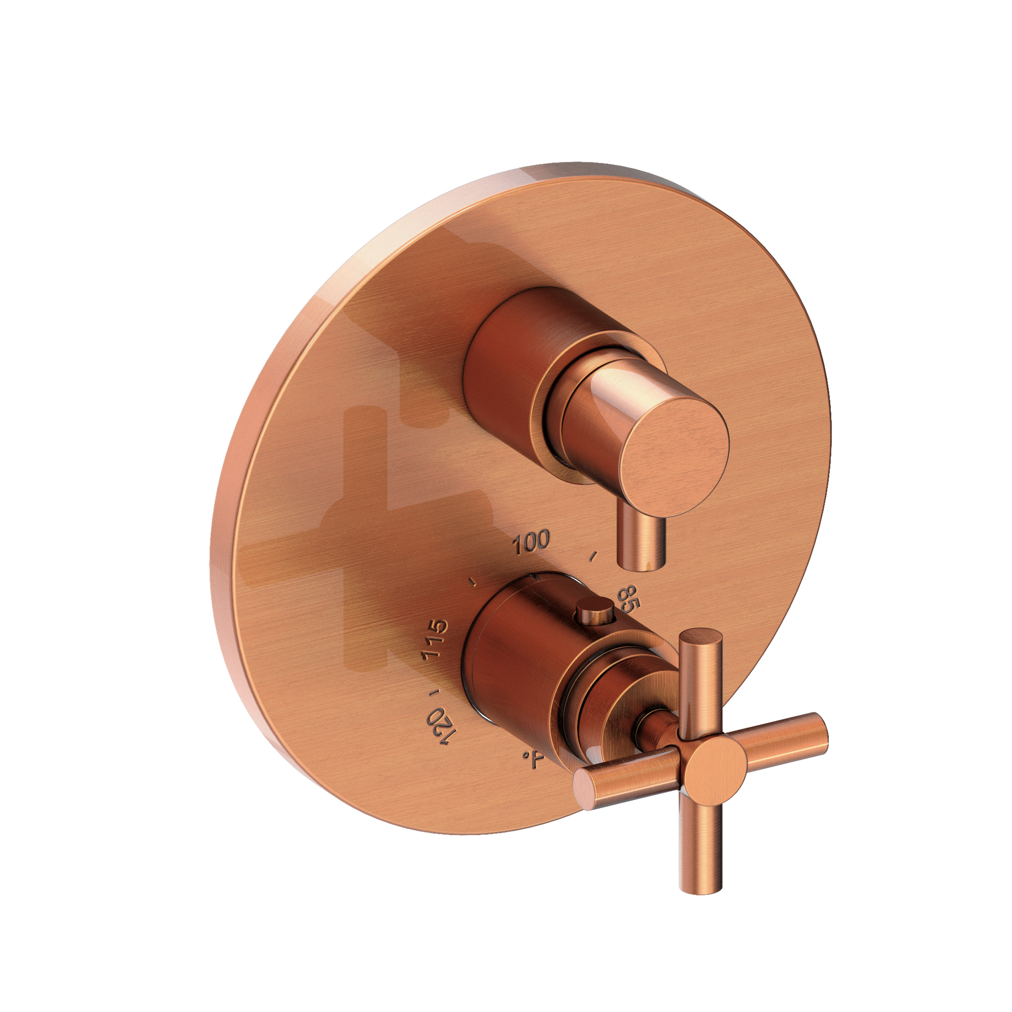 Newport Brass East Linear Round Thermostatic Valve Trim Only with 2 Cross Handles