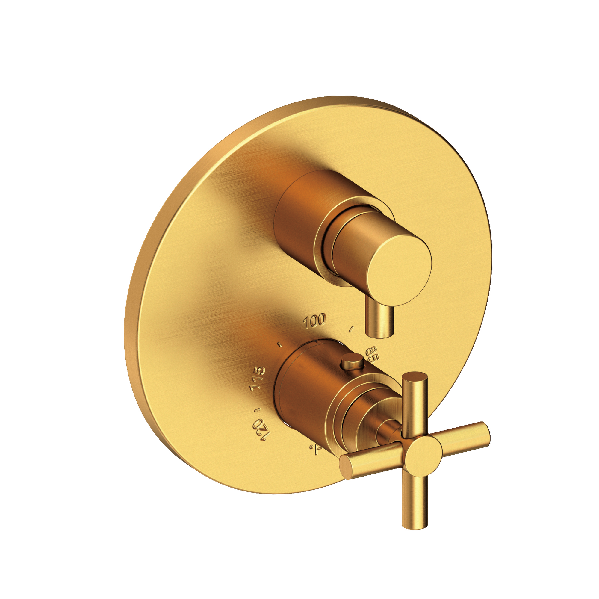 Newport Brass East Linear Round Thermostatic Valve Trim Only with 2 Cross Handles