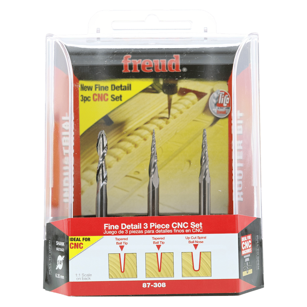 Detail Router Bits Freud 87-308 3-Piece CNC Fine Detail Router Bit Set – Plumbing Deals