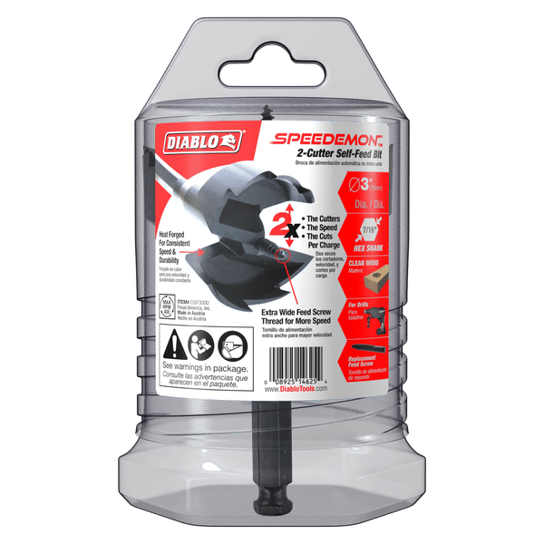Diablo DSF3000 3 in. Dia. SPEEDemon Self-Feed Bit - 5 Pack