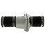Zoeller 2" slip union valve with black rubber end caps and metal center fitting.
