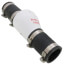 Zoeller 1.5 inch PVC check valve with metal clamps and threaded connections.