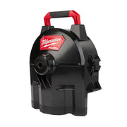 Milwaukee M18 FUEL switch pack drum with red handle and black cylindrical body featuring Milwaukee FUEL branding.