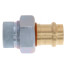 Galvanized steel di-electric union valve with 3/4 inch female NPT threads and press connection, shown in gray and copper tone