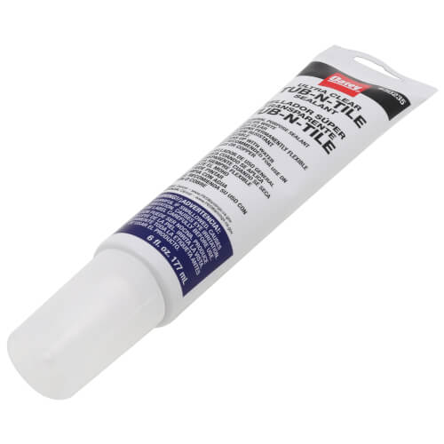 Five clear caulk sealant tubes with Oatey branding and product information labels.