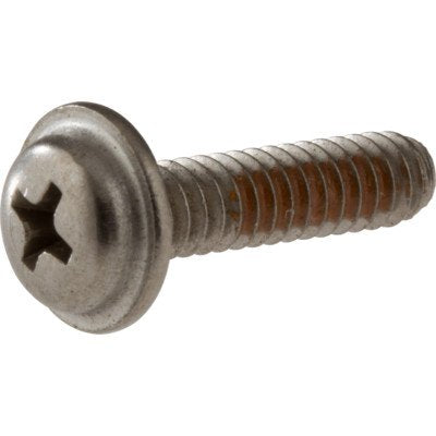 Stainless steel screw with Phillips head and wide pan head for Delta Monitor 17 Series faucet handle.