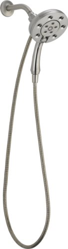 Delta Universal Showering Components 58472-SS H2Okinetic In2ition 4-Setting Two-in-One Shower: Stainless