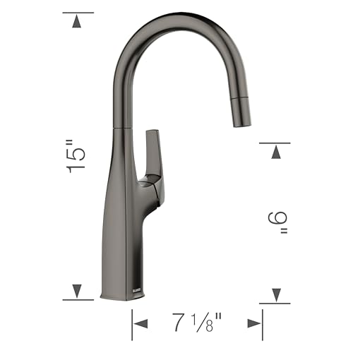 Blanco Rivana Bar Faucet 1.5 GPM in Satin Dark Steel - 443268