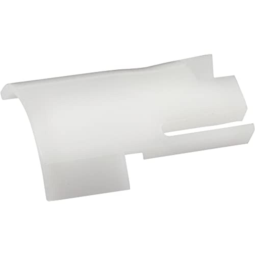 White plastic Grohe stop valve repair part with angular mounting slots and protruding connector piece.