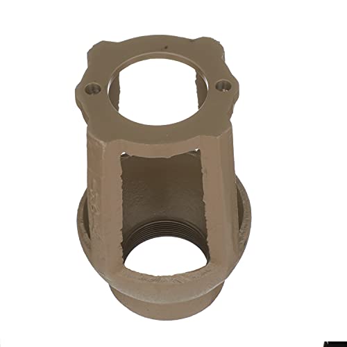 Brown metal air gap component with circular openings at top and bottom and mounting holes on sides.