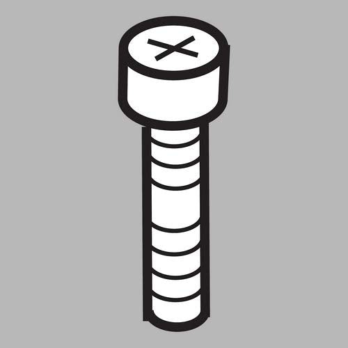 Two 1/2" retention screws with Phillips head, shown in technical illustration style.