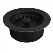 Matte black round air switch button with central dome and radiating ridges for garbage disposal activation.