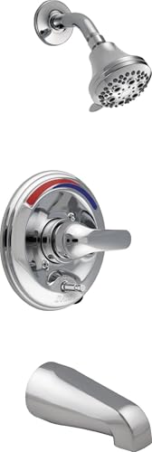 Commercial HDF T13691 Monitor 13 Series Tub and Shower Trim - Push Button Diverter - Single Handle Lever: Chrome