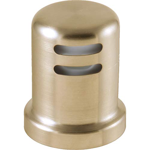 Brushed champagne bronze cylindrical air gap with two horizontal black slots and rounded dome top.