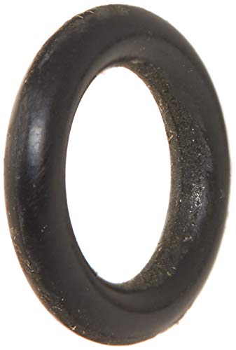 Black rubber O-ring with oval cross-section and visible wear marks on surface.