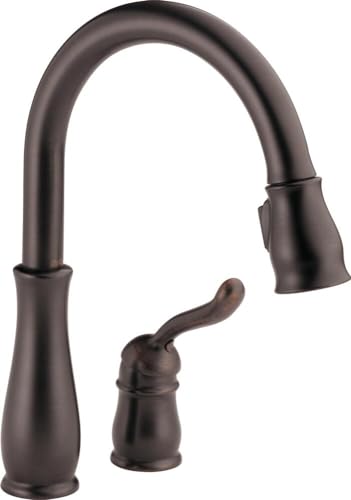 Delta Leland Single Handle Pull-Down Gooseneck Kitchen Faucet with Separate Lever Handle