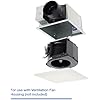 Panasonic EcoVent exhaust fan assembly with white square grille and black motor housing unit.