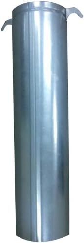 Vertical metal roof jack with curved brackets at top for 3" or 4" vent pipe installation.