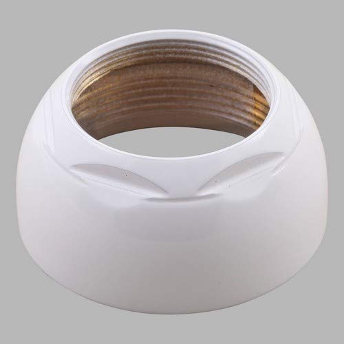 White bonnet nut with brass threading visible inside the hollow center opening.