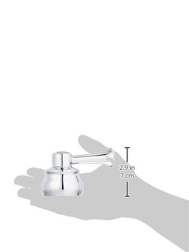 Chrome metal lever handle kit for tub and shower with single spout, 2.9 inches tall.