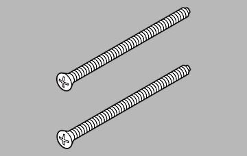 Two champagne bronze metal screws with threaded shafts and Phillips head tops.