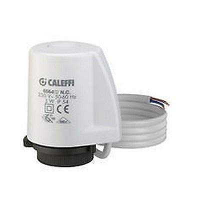 White Caleffi thermoelectric actuator with black base and gray attached cable coil.