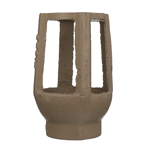 Brass air gap fitting with slotted sides and threaded bottom connection for backflow preventer installation.