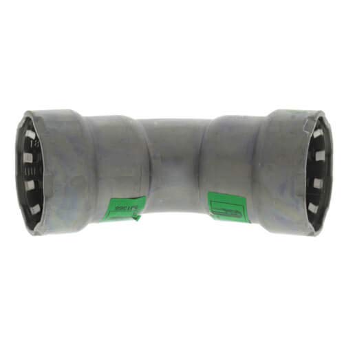Viega MegaPress 3/4" press 45-degree elbow with zinc-nickel coated carbon steel body and green press indicators.