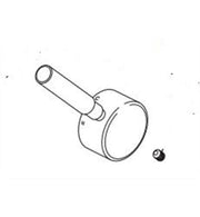 Chrome metal lever handle kit with cylindrical base and angled lever arm.