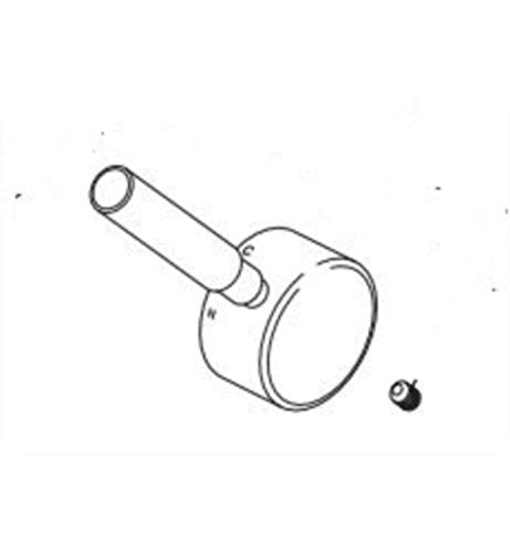 Chrome metal lever handle kit with cylindrical base and angled lever arm.