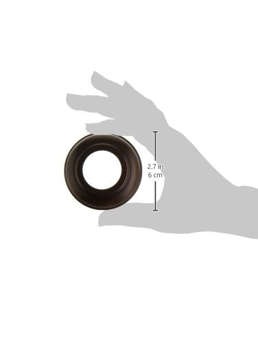 Chrome-finished round hand shower base with dark trim ring, 2.7 inches in diameter.