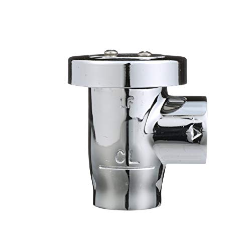 Chrome vacuum breaker with 3/4 inch connection and side lever handle.