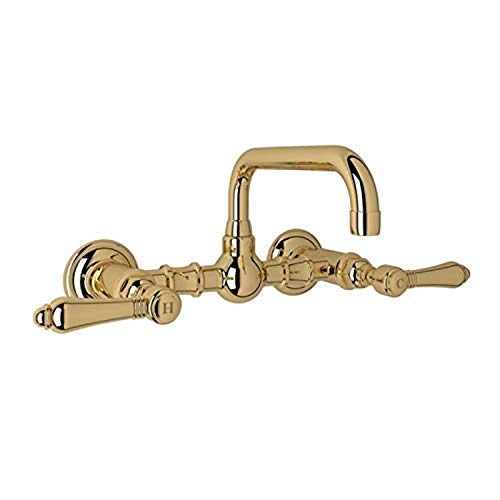 Rohl Acqui Wall Mount Bridge Lavatory Faucet With U-Spout in Italian Brass - A1423LMIB-2