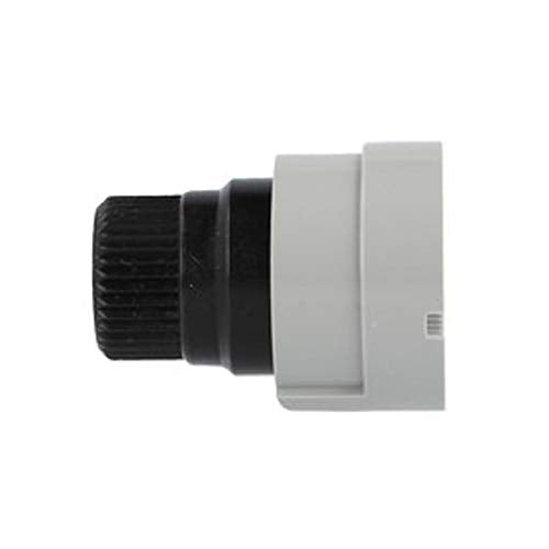 Chrome stop ring with regulating nut assembly featuring black textured grip and gray square connector component.