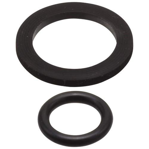 Two black rubber O-rings in different sizes arranged vertically.