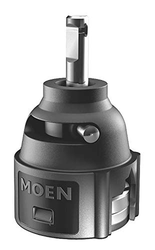 Moen 1255 replacement faucet cartridge with black and chrome housing and central stem valve.
