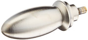 Stainless steel Victorian-style metal lever handle with brushed finish and threaded brass connection port.