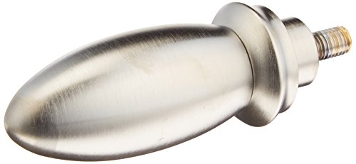 Stainless steel Victorian-style metal lever handle with brushed finish and threaded brass connection port.