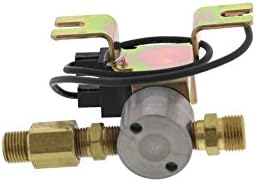 Brass and black solenoid valve with male threaded ports and electrical connector coil.
